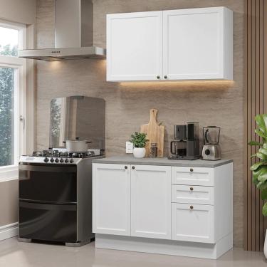 Imagem de Armário De Cozinha Compacta 120 Cm Branco Vik Madesa 01 Branco