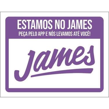 Imagem de Kit 10 Placa Acm Estamos No James Peça Pelo App 18X23 - Sinalizo