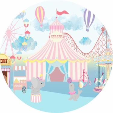 Imagem de Painel De Tecido Sublimado Redondo Circo Candy color c/elastico - Fabr