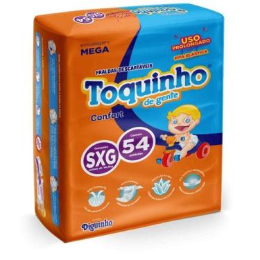 Imagem de Fralda Infantil Toquinho de Gente Confort SXG 54 Unidades