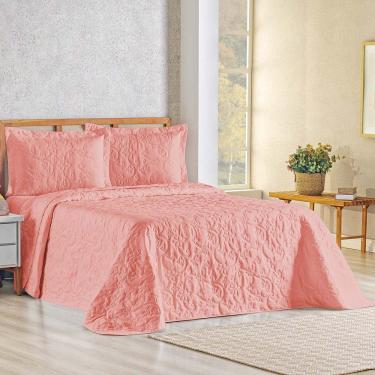 Imagem de Kit Cobre Leito Bouti Mavie Floral Queen 3 Peças 100% Poliéster - Goiaba