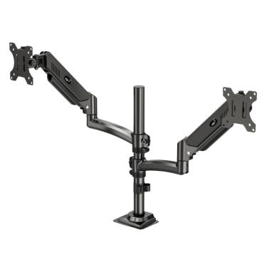 Imagem de Suporte ELG Profissional Ergonômico Multiarticulado de Mesa FH160L para 2 Monitores 17” a 35” com Pistão a Gás Preto