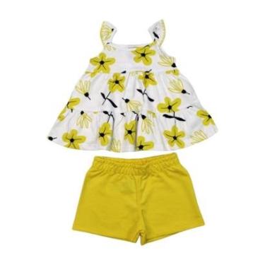 Imagem de Conjunto Infantil Blusa Alcinha Estampada Flores e Shorts 1001283 - Kyly-Feminino