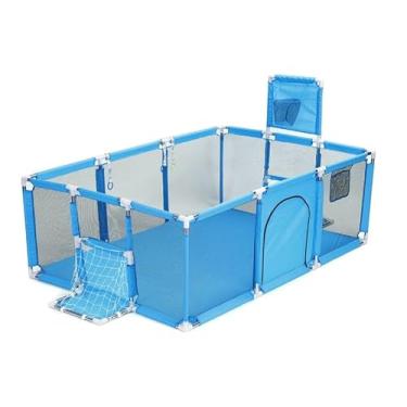Imagem de Cercado Infantil Retangular Grande para Bebê Seguro com Tela Transparente Sem Pontas Fácil de Montar