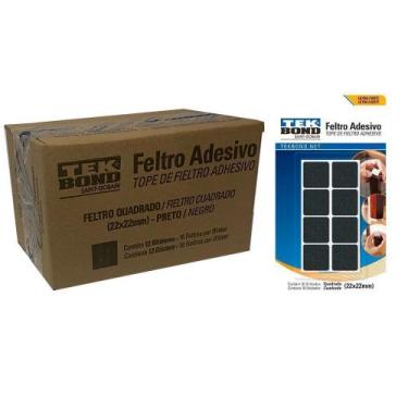 Imagem de Cx 192 Feltro Protetor Adesivo Pé Sofá Cadeira Mesa Tekbond Preto, Pre