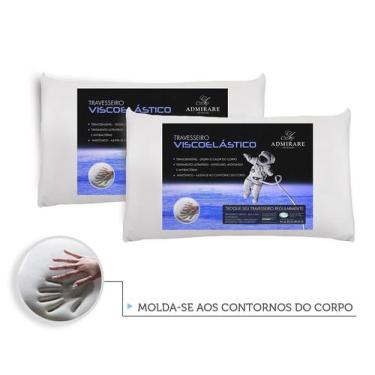 Imagem de Kit 2 Travesseiros Antialergico Viscoelastico Nasa  Admirare