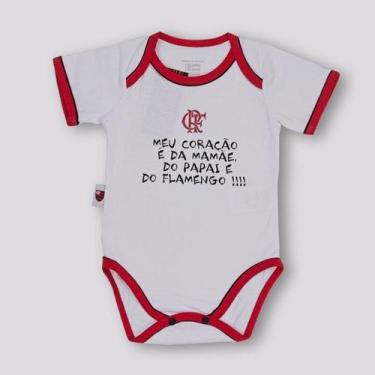 Imagem de Body Flamengo Shield Branco e Vermelho - Reve Dor, M