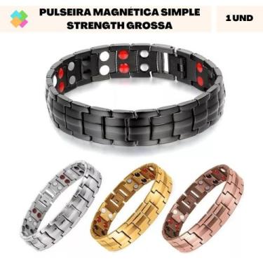 Imagem de Pulseira Magnética Simple Strength Grossa, Rose gold