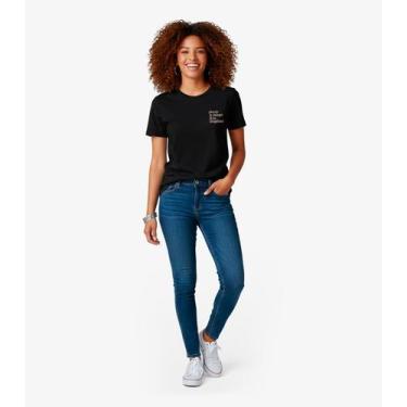Imagem de Blusa Feminina Manga Curta Infinita Cor Preto, GG, Preto