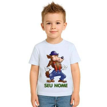 Imagem de Camiseta Lobo Mau Desenho Estampa Personalizada - UseP4, Branco, Infan
