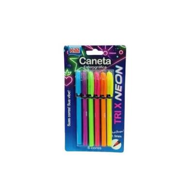 Imagem de Caneta Esferográfica 1.0 de 6 cores TRI X NEON - KAZAN