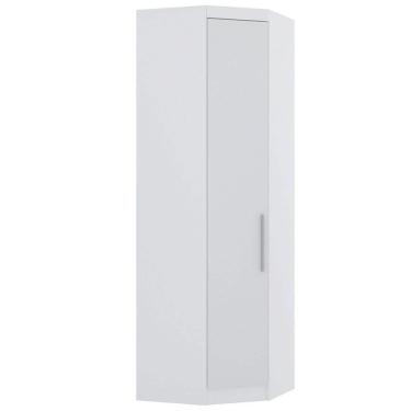 Imagem de Guarda Roupa de Canto Diagonal 70cm 1 Porta Alpes Luciane Móveis Branco Pf-branco Pf