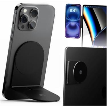 Imagem de Rolling Square Edge Pro Core – Suporte magnético para celular para computadores e tablets | Adesivo de placa de metal seguro ou modo autônomo, compatível com dispositivos MagSafe, Qi e não MagSafe