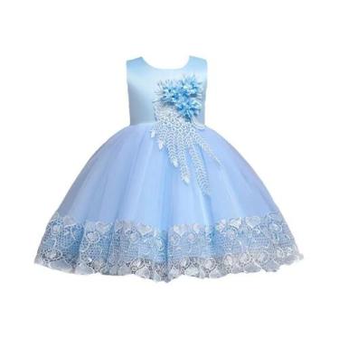 Imagem de Vestido De Festa Para Meninas Com Apliques De Renda E Flores, Verão 20