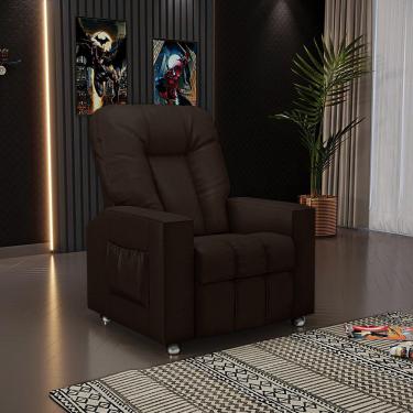 Imagem de Poltrona Do Papai Reclinável Arsenal Couro Sintético Marrom Encantum