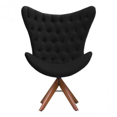 Imagem de Poltrona Decorativa 1 Lugar Afrodite Suede Capitone Preto Unidecor