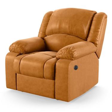 Imagem de Poltrona Do Papai Reclinável Melim Power Elétrica USB Corino Diferencial De Conforto Mel D'Rossi