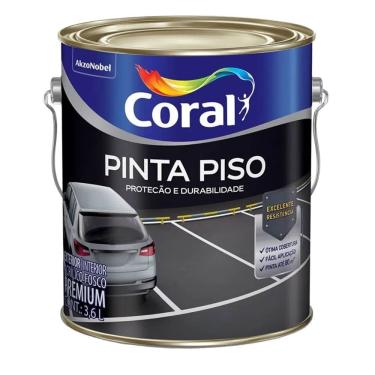 Imagem de Tinta Acrílica Premium Para Piso Fosco Preto 3,6 Litros - CORAL