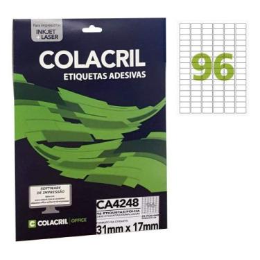 Imagem de Etiqueta Adesiva Colacril A4 CA4248 31x17mm 25Fls