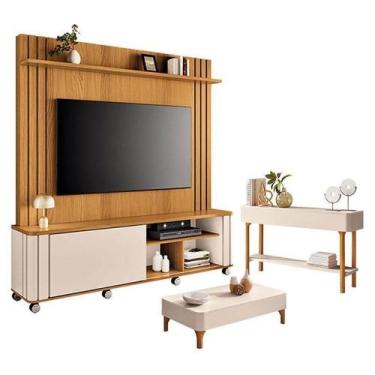 Imagem de Estante Home Theater Trinus Cinamomo Off White Com Mesa De Centro Liz 
