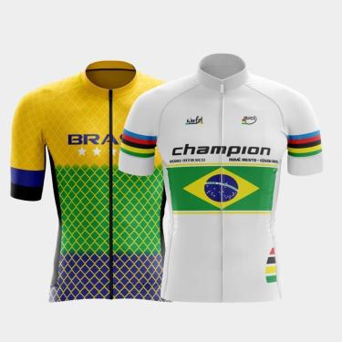 Imagem de Combo 2 Camisas Premium de Ciclismo Masculinas Manga Curta Respirável Proteção Uv-Masculino