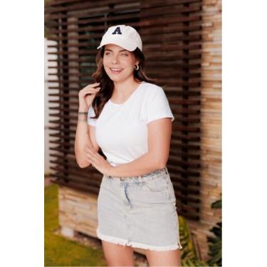 Imagem de Baby Look Feminina Algodão Branca Dec. O - Pink Dream, M