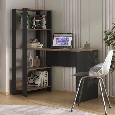 Imagem de Escrivaninha Retangular Madeira Preto 120x63cm - Berlim Colorido