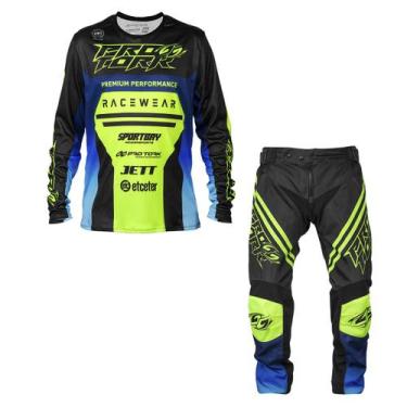 Imagem de Kit Motocross Infantil Pro Tork Brave Camisa + Calça, AMARELO, 16 - 14