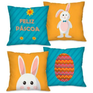 Imagem de PÁSCOA! Kit com 4 Capas para Almofadas Decorativas Pascoal 45X45cm COL