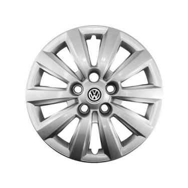 Imagem de Calota Aro 14 Vw Fox Polo 2014 2015 Prata + Emblema Resinado - GFM