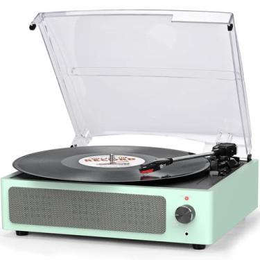 Imagem de Toca-discos para vinil com alto-falantes Mesa giratória Discos de vini