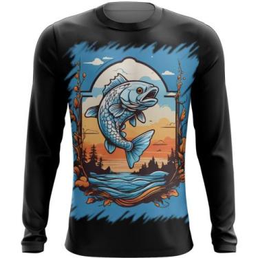 Imagem de Camiseta Manga Longa Pesca Esportiva Peixes Azul Paz 4 - Kasubeck Stor