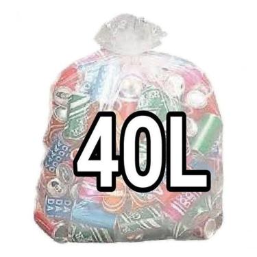 Imagem de Saco para Lixo 40 Litros Transparente 50x60cm com 100 Unidades Micra 06 Parede Dupla Higipack