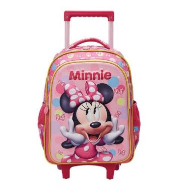 Imagem de Mochila Escolar de Rodas Minnie Disney Meninas Infantil - Xeryus, Rosa