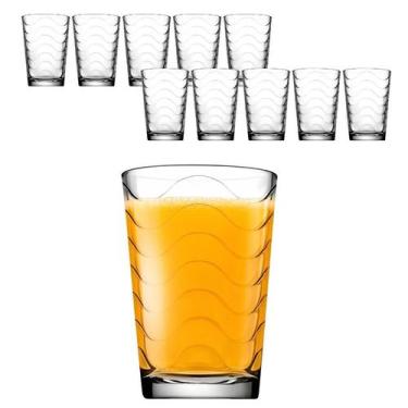 Imagem de Jogo 10 Copos Vidro Baixo Drink Vidro Grosso Água Suco 190ml - CLICK H
