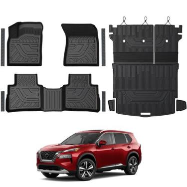 Imagem de Jogo de tapetes GALVAGNITE para Nissan Rogue 2021-2026, encaixe perfei