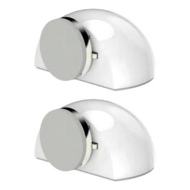 Imagem de Kit 2 Trava de Porta Magnética com Fixador Adesivo Prendedor Imã Fixaç