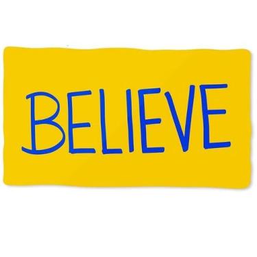 Imagem de Placa Decorativa 30x17 Believe Ted Lasso - Geek Marketplace