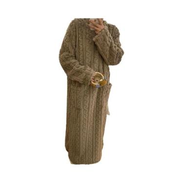 Imagem de Roupão De Banho Feminino plus Size Em Fleece Coral, Aconchegante E Que