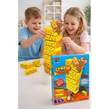 Imagem de Conjunto 20 Blocos De Queijo Cheese Stack Torre Empilhamento - First