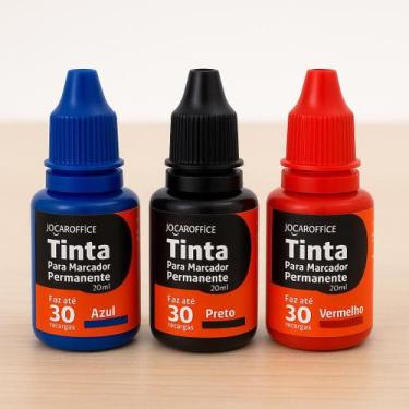 Imagem de Refil Tinta Permanente Jocar Office 20ml Kit 3 Unidades Iguais ou Sort