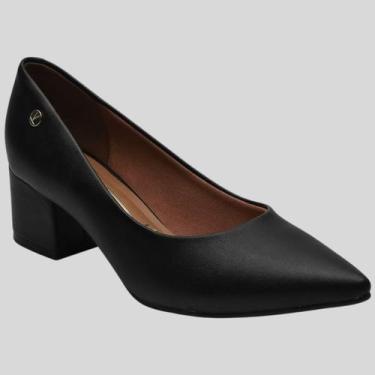 Imagem de Sapato Scarpin Feminino Bico Salto Grosso Vizzano 1220.315.7286, Preto