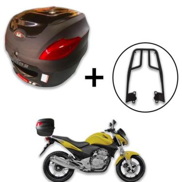 Imagem de Baú 41 litros Awa Proos com Bagageiro para CB 300 2009-2016, Preto Bri