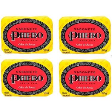 Imagem de Sabonete Barra de Glicerina Phebo Odor de Rosas 90g KIT 4 UNIDADES