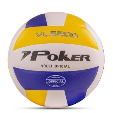 Imagem de Bola de Vôlei Quadra ou Areia Oficial PVC VLS 200 Poker, Amarelo, Roya
