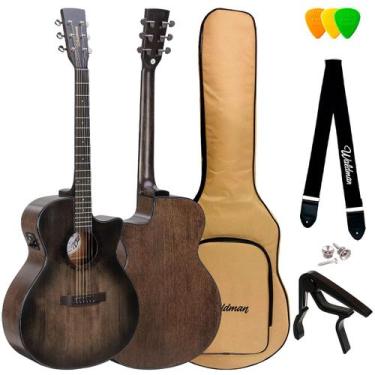 Imagem de Violão elétrico grand auditorium waldman anápolis sólido gcex-1141 bkb