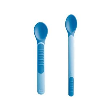 Imagem de Conjunto de Colheres Termossensíveis MAM Azul 2 unidades, Azul