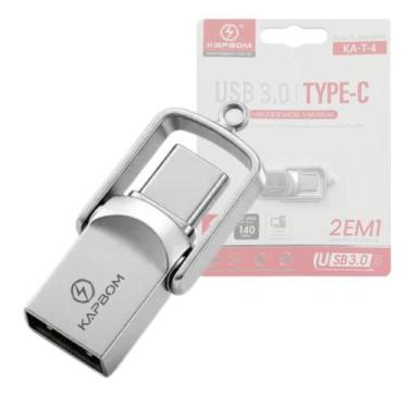 Imagem de Pen Drive 4GB Dual Flash Drive USB 3.0 e Tipo-C OTG Kapbom