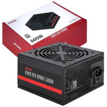 Imagem de Fonte Para Pc Gamer Spark 600W ATX Com 5 Cabos Conectores 110V/230V  C