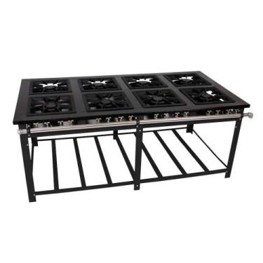 Imagem de Fogão a Gás industrial Maxi 8 Queimadores 4 duplos e 4 simples M8 - Ve